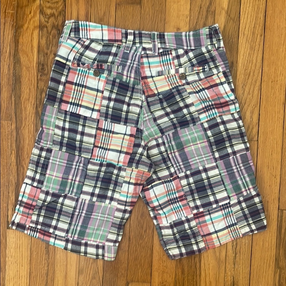 Boys size 20 - Colorful Plaid Patchwork Shorts - Picture 3 of 3